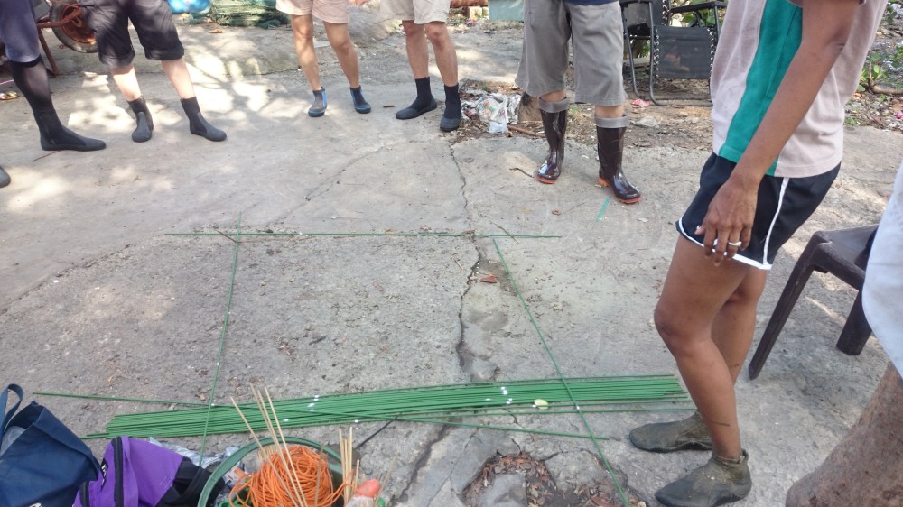 Demonstration on how to set up the quadrants down the transect line.